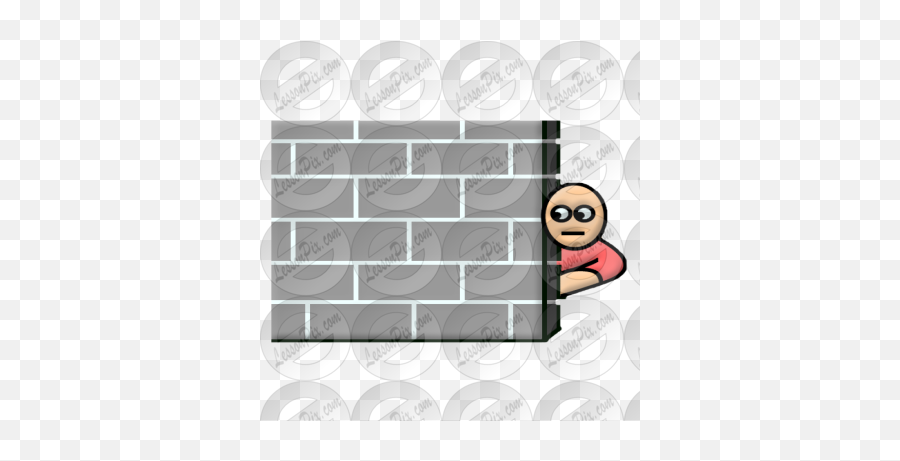 Behind Picture For Classroom Therapy - Cartoon Emoji,Brick Wall Emoticon