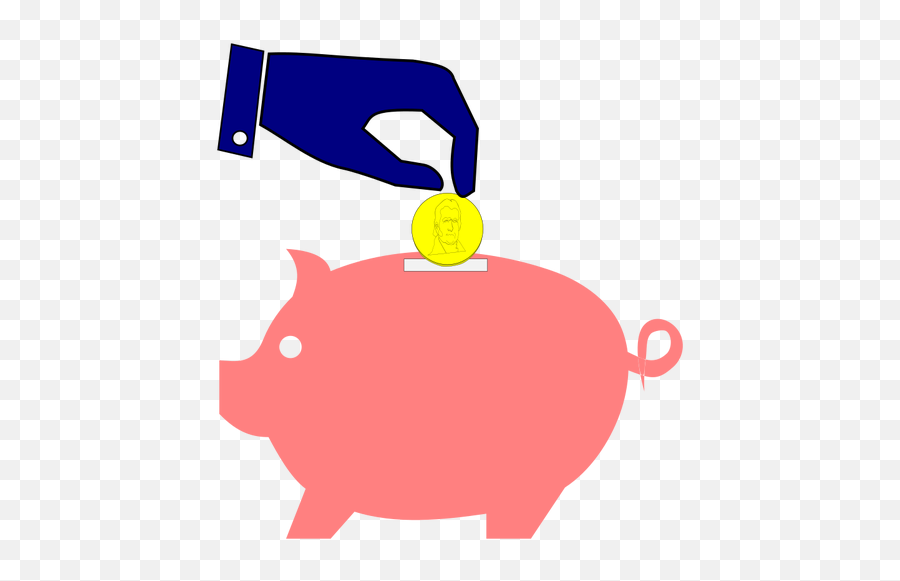 Cartoon Piggy Bank - Piggy Bank Hand Clipart Emoji,Pig Money Emoji