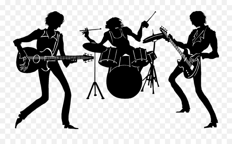 Band Silhouette Drums - Rock Band Png Emoji,Las Vegas Sign Emoji