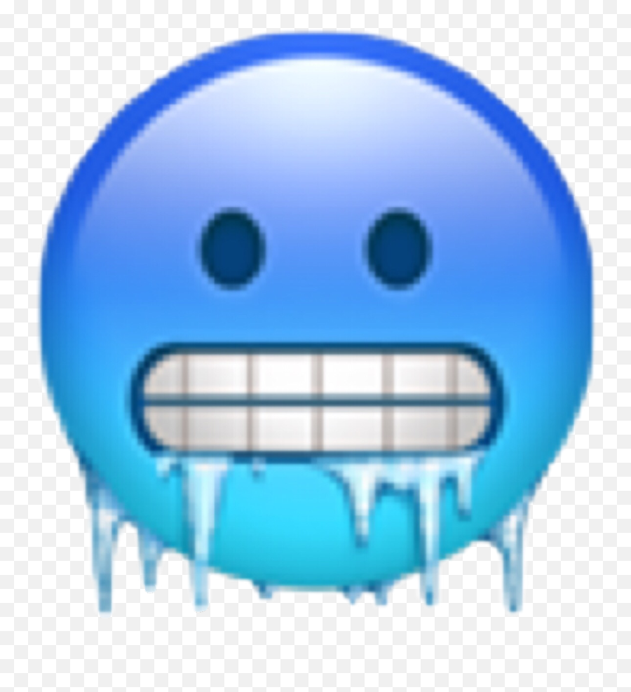 Cringe Emoji Frozen Blueemoji Blueaesthetic Freetoedit - Emojis Frio,Cringe Emoji