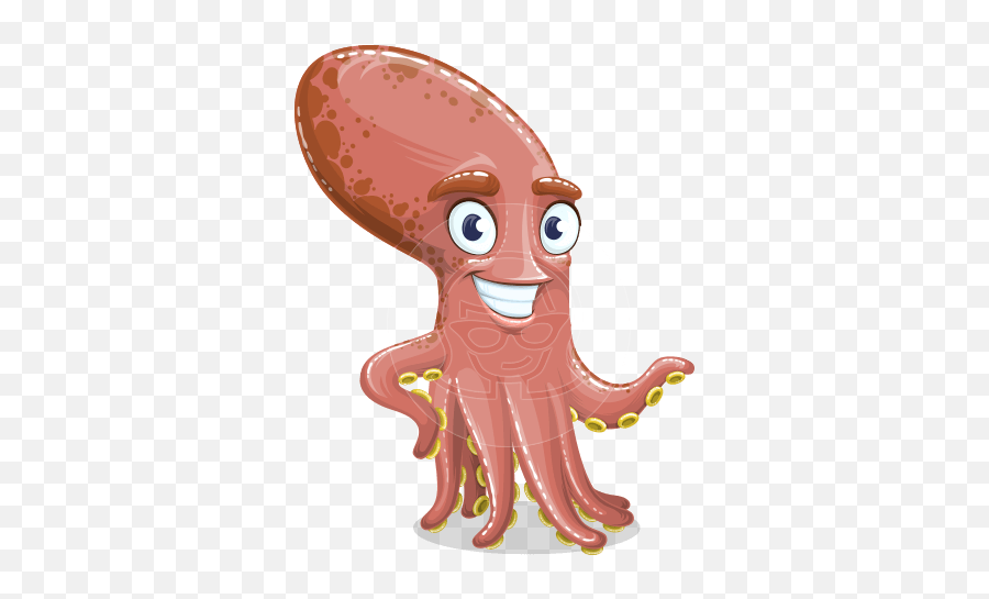 Animal Vector Cartoon Characters Graphicmama - Octopus Cartoon Character Emoji,Octopus Pen Emoji