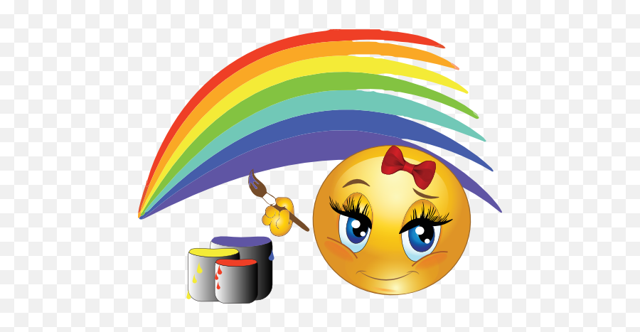 Rainbow Girl Smiley Emoticon Clipart - Big Hug Smiley Emoji,Rainbow Emoticons