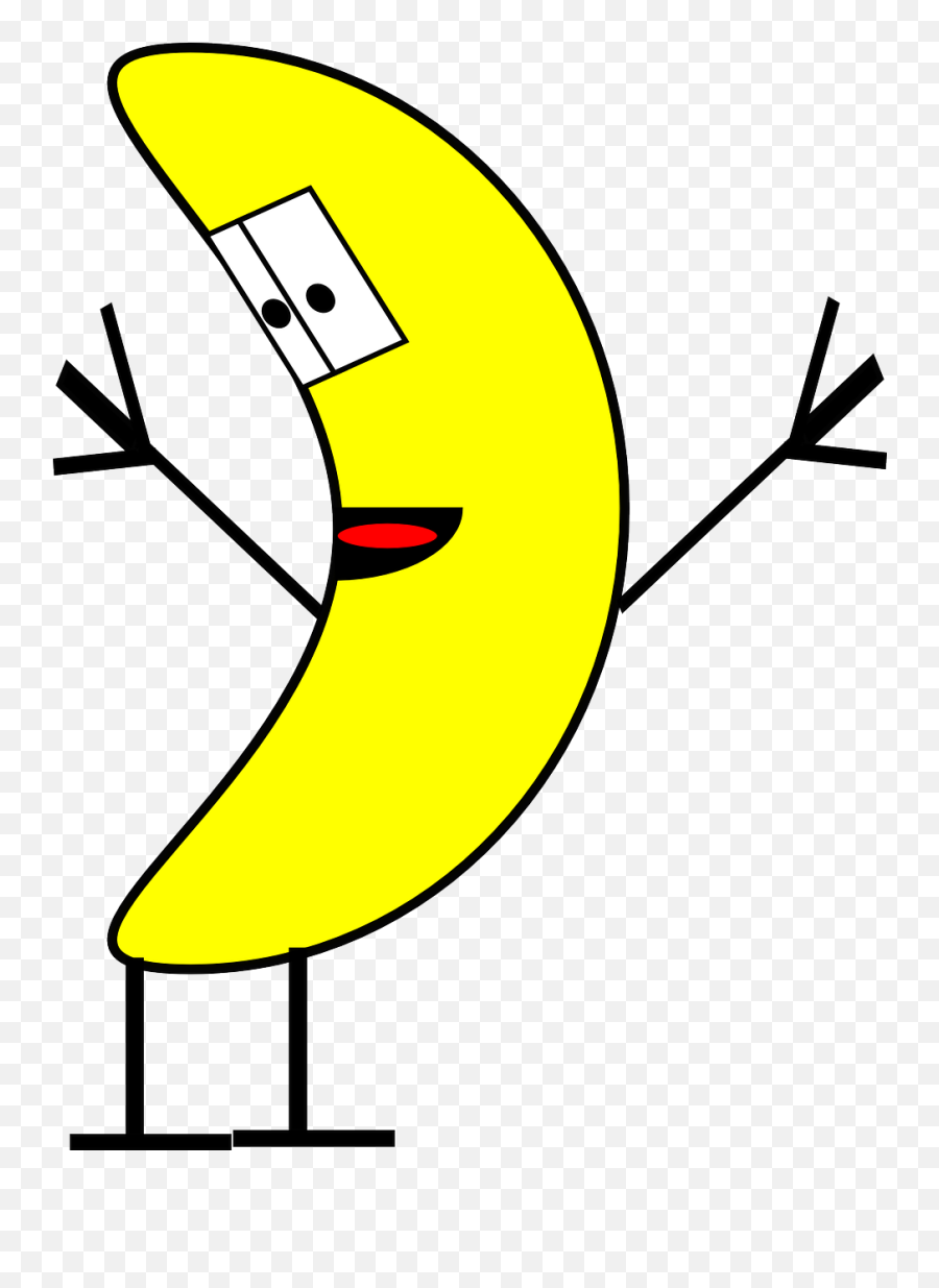 Banana Cartoon Happy Dancing Yellow - Banana Person Clip Art Emoji,Cool Emoticons