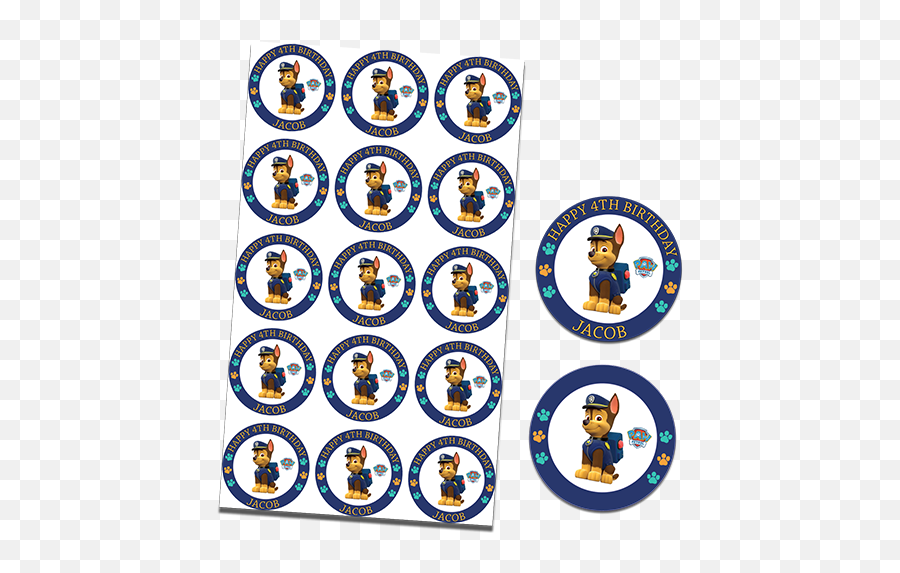 Paw Patrol - Chase 15x 2u2033 Or 30x 15u2033 Cupcakes U2013 Can Be Personalised Dolphin Research Center Emoji,Paw Emoji