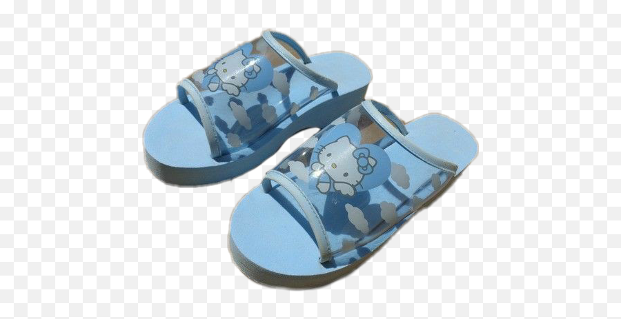 The Most Edited - Blue Hello Kitty Flip Flops Emoji,Emoji Slides