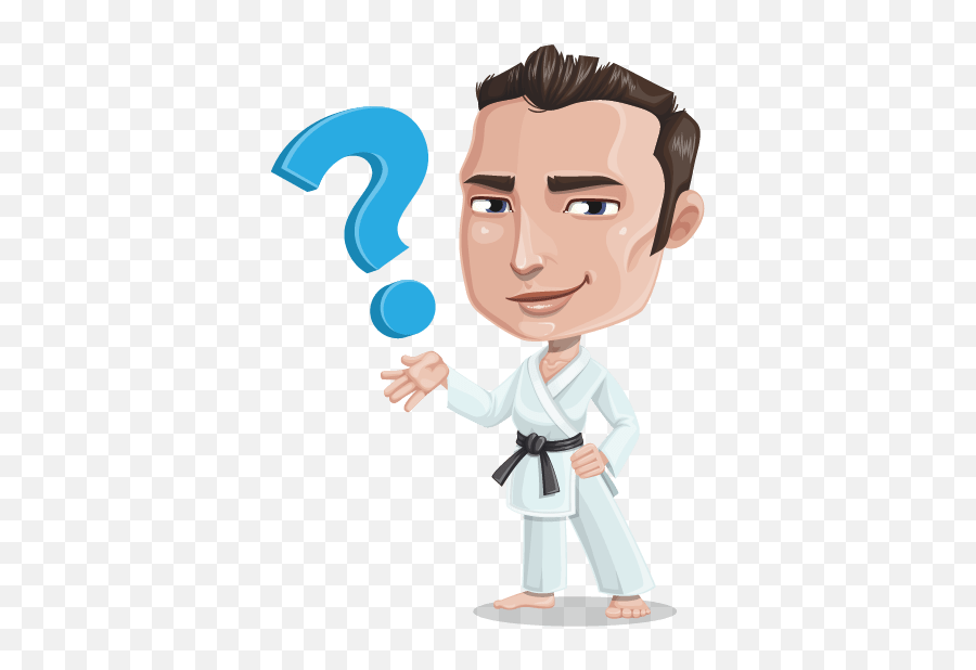 Handsome Karate Man Vector Character - Question Mark Karate Emoji,Martial Arts Emoji