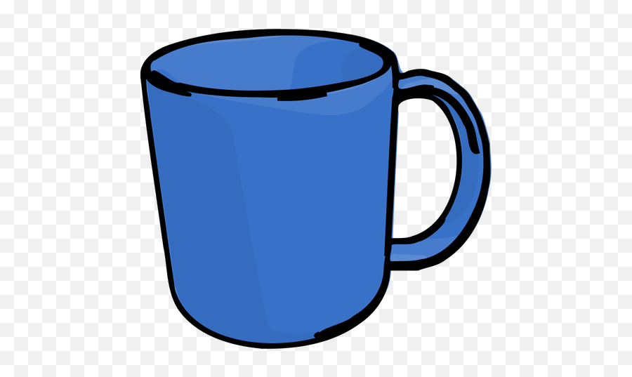 Vector Image Of Blue Hot Beverage Mug - Cup Clipart Emoji,Sweat Emoji Text