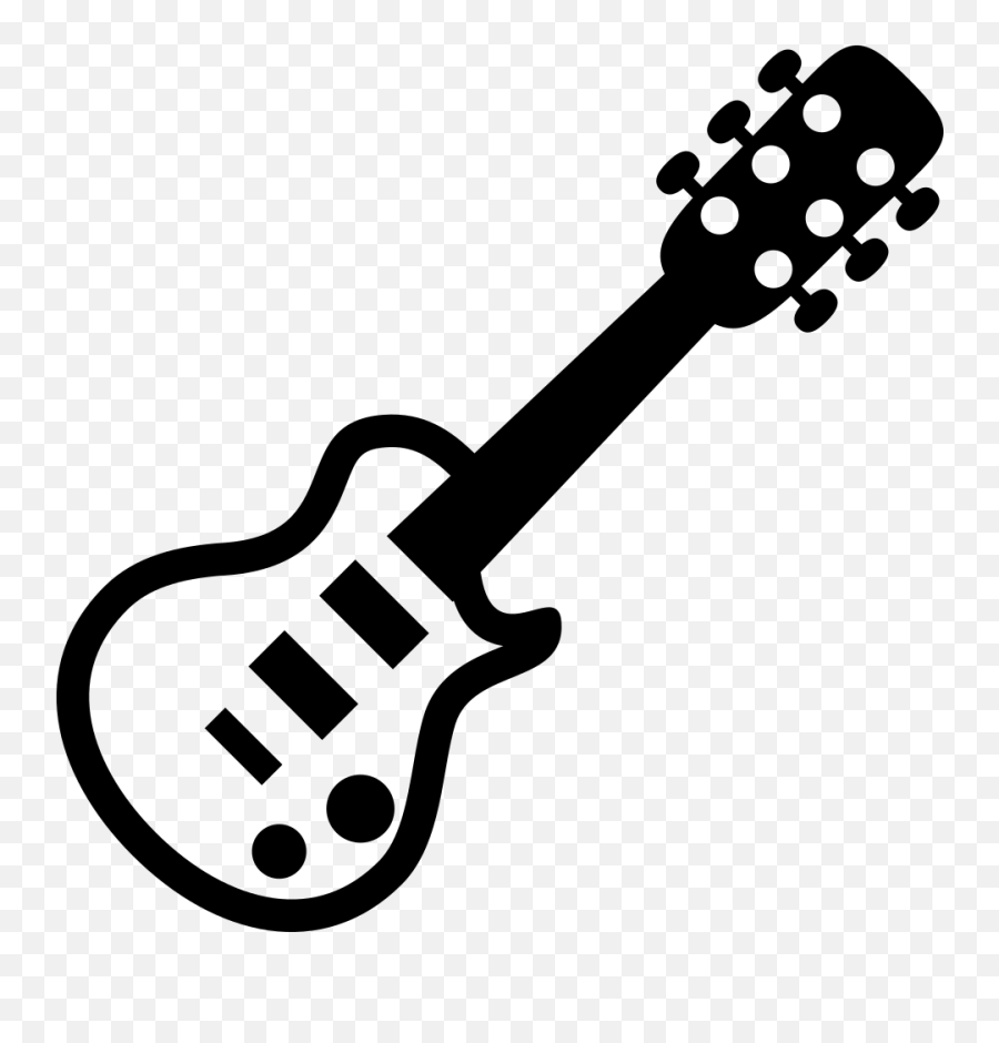 Emojione Bw 1f3b8 - Guitar Emoji Black And White,Emoji Music