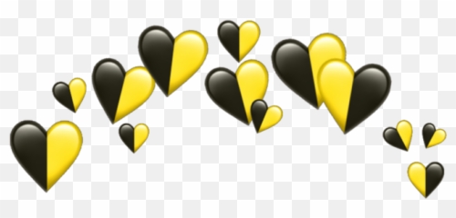 Tiara Princess Qween Yellow Backhearts - Yellow Heart And Black Heart Crown Emoji,Princess Emojis