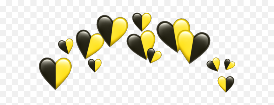Tiara Princess Qween Yellow Backhearts - Yellow Heart And Black Heart Crown Emoji,Princess Emojis