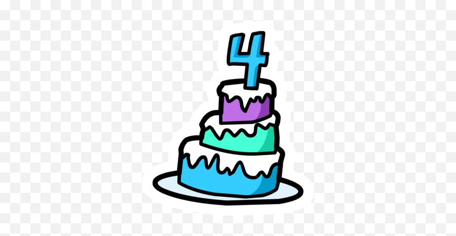 4th Anniversary Cake Pin - Cake 4 Birthday Transparent Emoji,Emojis Cakes