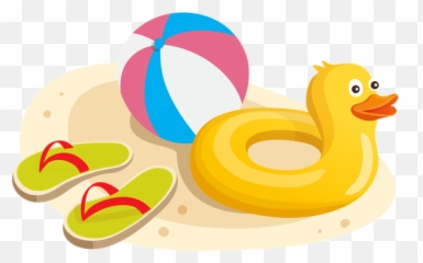 Duck Swim Ring Ball And Flipflops Png Clipart Image Clip - Swimming Ball Clip Art Emoji,Flip Bird Emoji