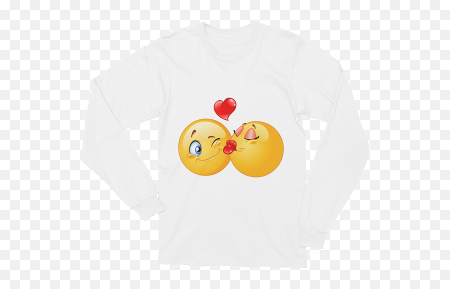 Unisex Kissing Emoji Long Sleeve T - Sweatshirt,What Is The Kissing Emoji