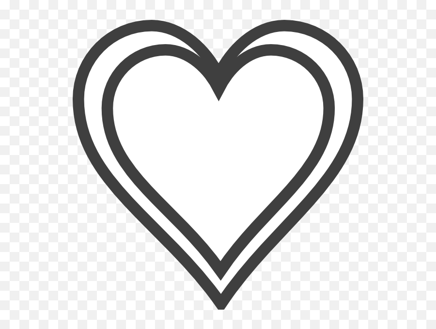 Library Of Black Heart Outline Image Black And White Png - Clipart Double Heart Outline Emoji,Emoji Outlines