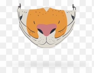 Kids Tiger 2 Face Covering Print - Fang Emoji