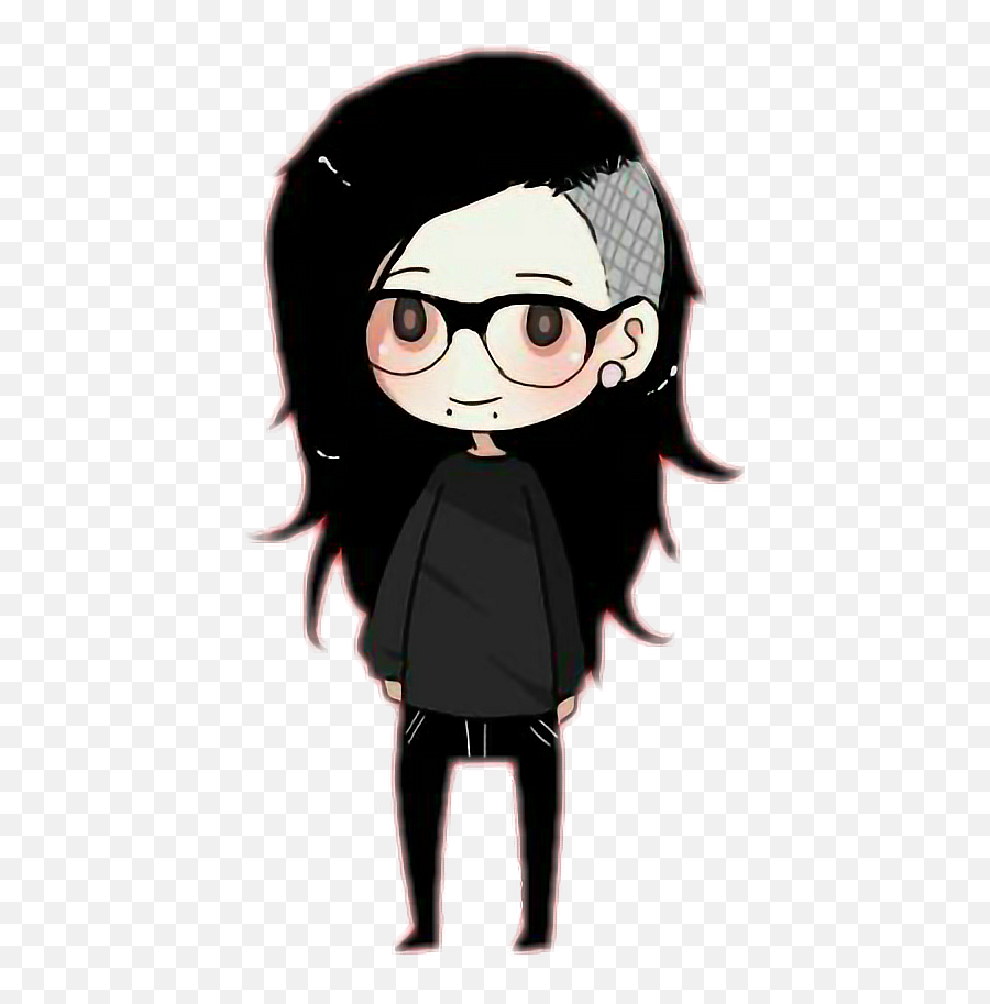 Skrillex Chibi Sticker - Chibi Skrillex Png Emoji,Skrillex Emojis