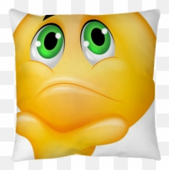 Smiley Emoticon Cartoon Thinking Floor Pillow Pixers - Hm Smiley Emoji,Thinking Emoticon