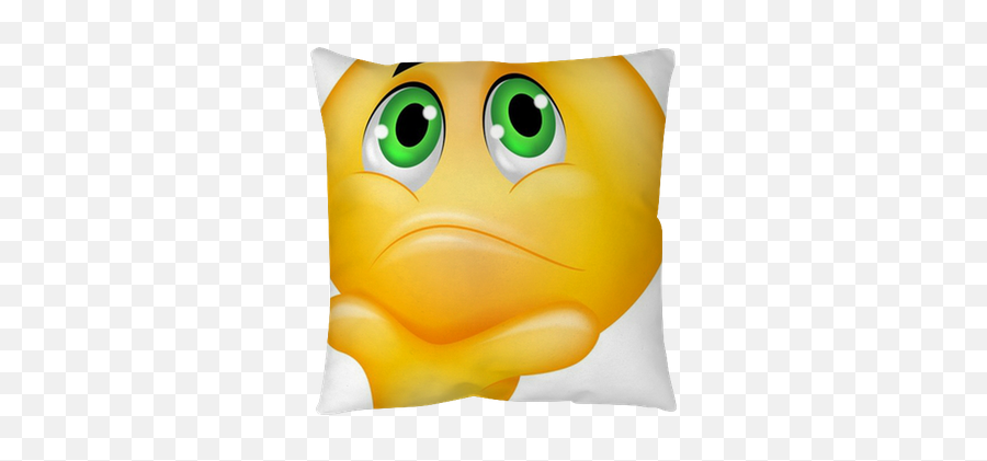 Smiley Emoticon Cartoon Thinking Floor Pillow Pixers - Hm Smiley Emoji,Thinking Emoticon