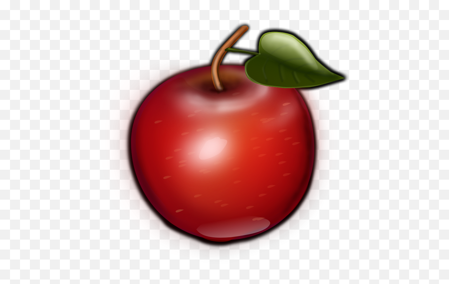 Vektorgrafikken Brun Tips Og Grønne Blad Apple - Red Apple Emoji,Hibiscus Emoji