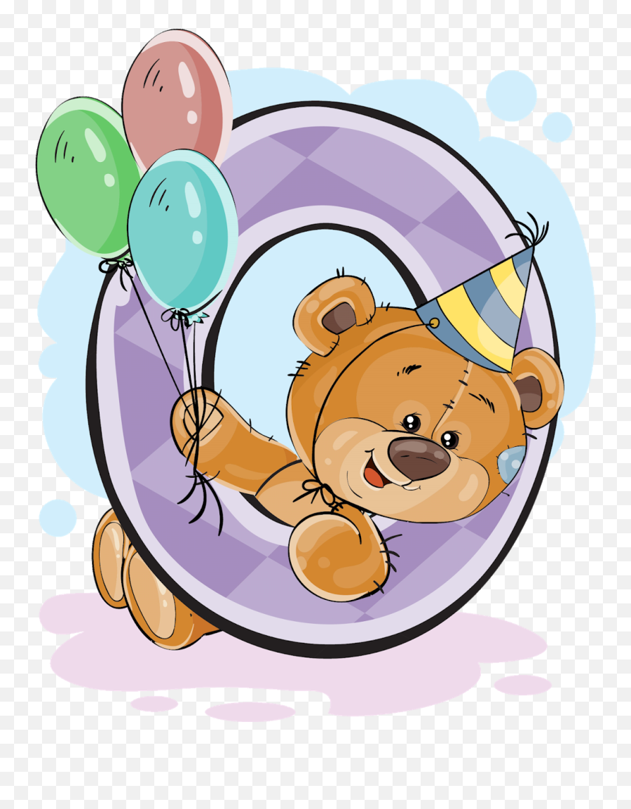 Números Con Osito Cumpleañero - Letter O Birthday Png Emoji,Bizcocho De Emoji