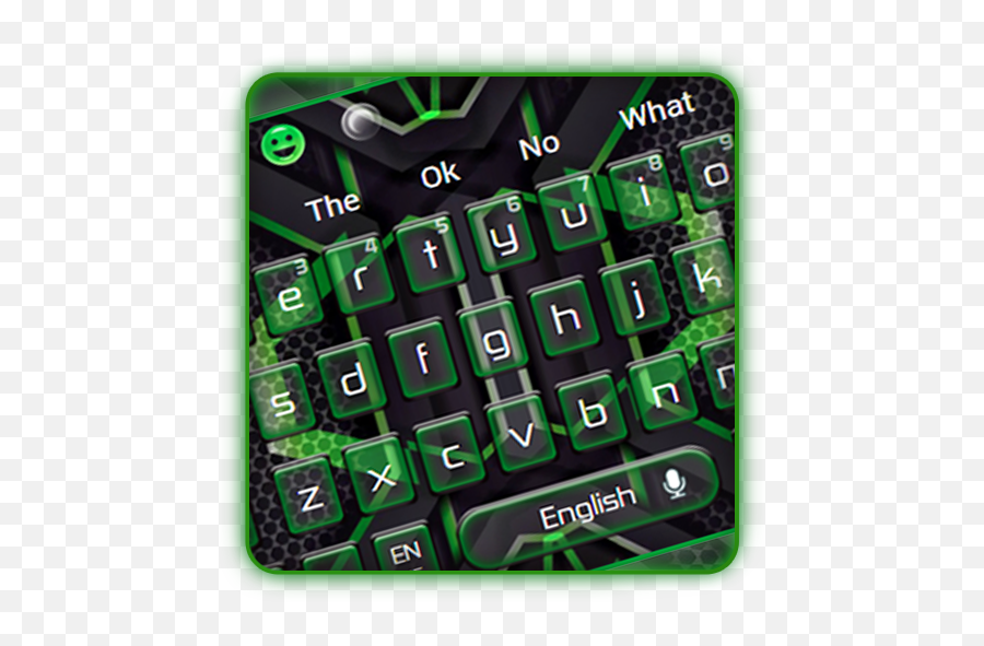 Black Green Tech Keyboard - Computer Keyboard Emoji,Emojis On Computer Keyboard