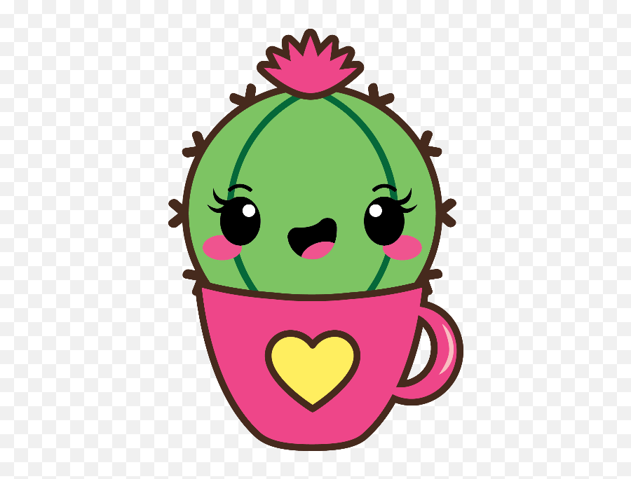 Kawaii Cactus Clipart Png - Kawaii Cactus Clipart Emoji,Cactus Emoticon