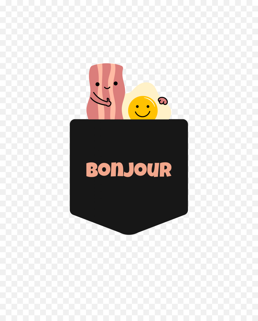 Bonjour Tee - Smiley Emoji,Bacon Emoticon