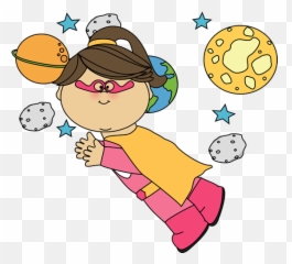 103848 Girl Free Clipart - Flying Superhero Emoji