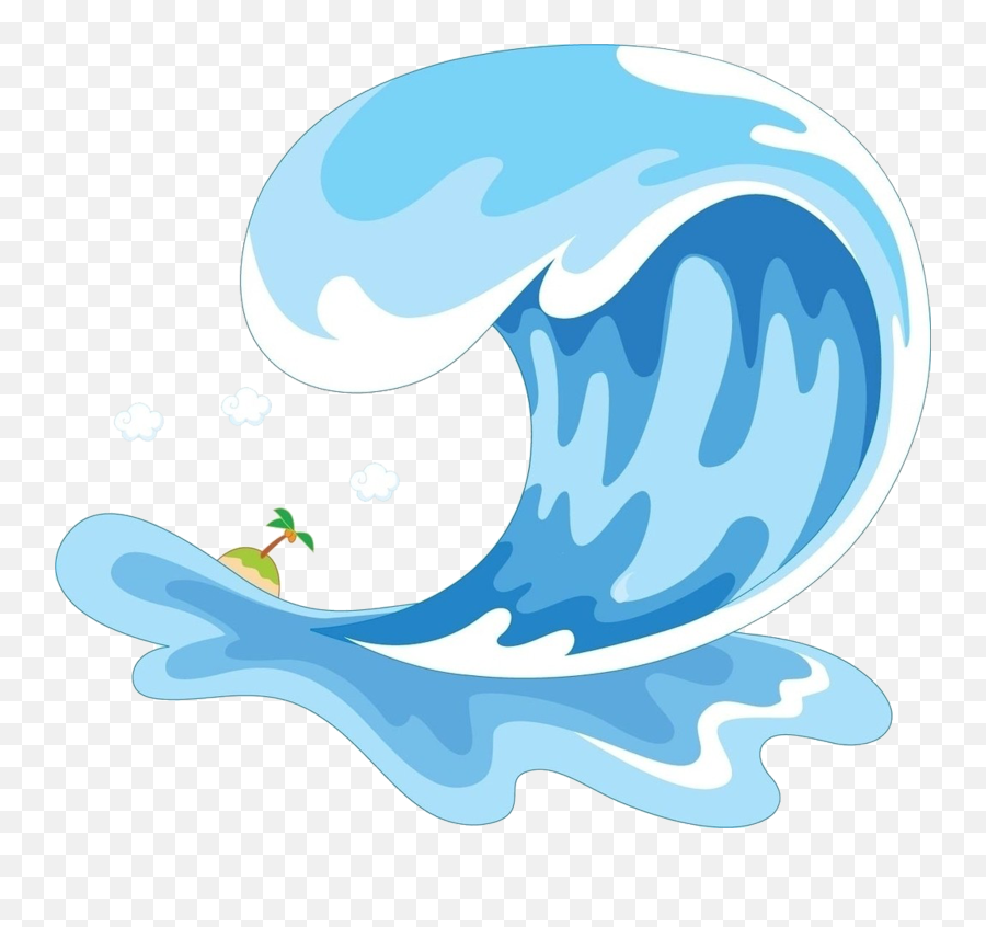 Sea Waves Png Cartoon Clipart - Water Wave Cartoon Png Emoji,Waves Emoji
