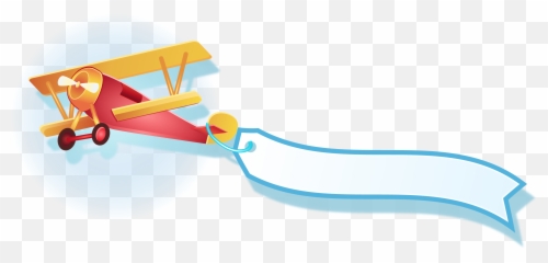 Clipart Traceable Airplane - Transparent Plane With Banner Png Emoji
