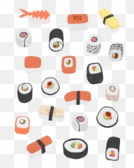 Japanese Embroidery Patterns Yoko Saito - Sushi Pattern Transparent Emoji,Sushi Roll Emoji