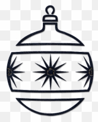 Christmas Ornament Black And White Clip Art Png - Emoji