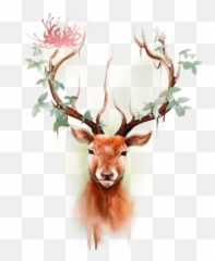 Download Elk Moose Tattoo Color Deer Head Reindeer Clipart - Desenhos Veado Coloridos Emoji