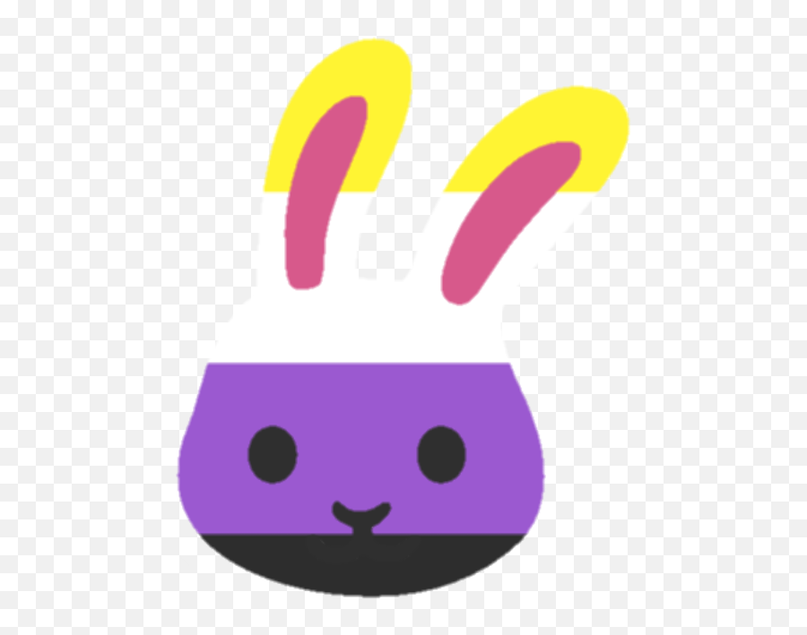 Pin - Nonbinary Bunny Emoji,Lesbian Sign Emoji