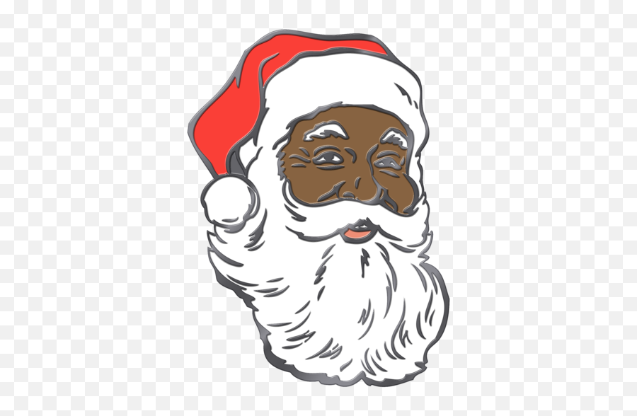 African American Santa Face - Transparent Black Santa Png Emoji,Emoji African American