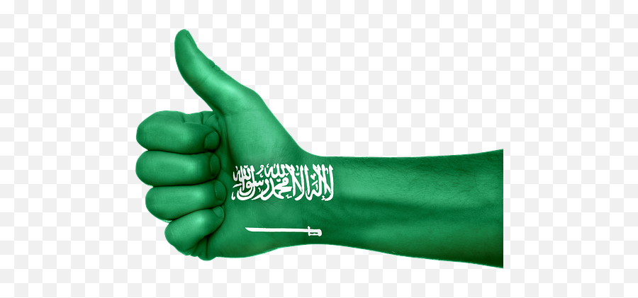 Saudi Arabia Illustrations - Saudi Arabia Flag Hand Emoji,Saudi Arabia Flag Emoji