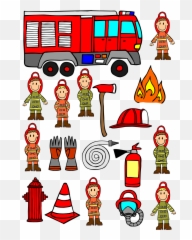 Firemen Hand Drawn Fire Engine Car - Firefighter Emoji,Firetruck Emoji