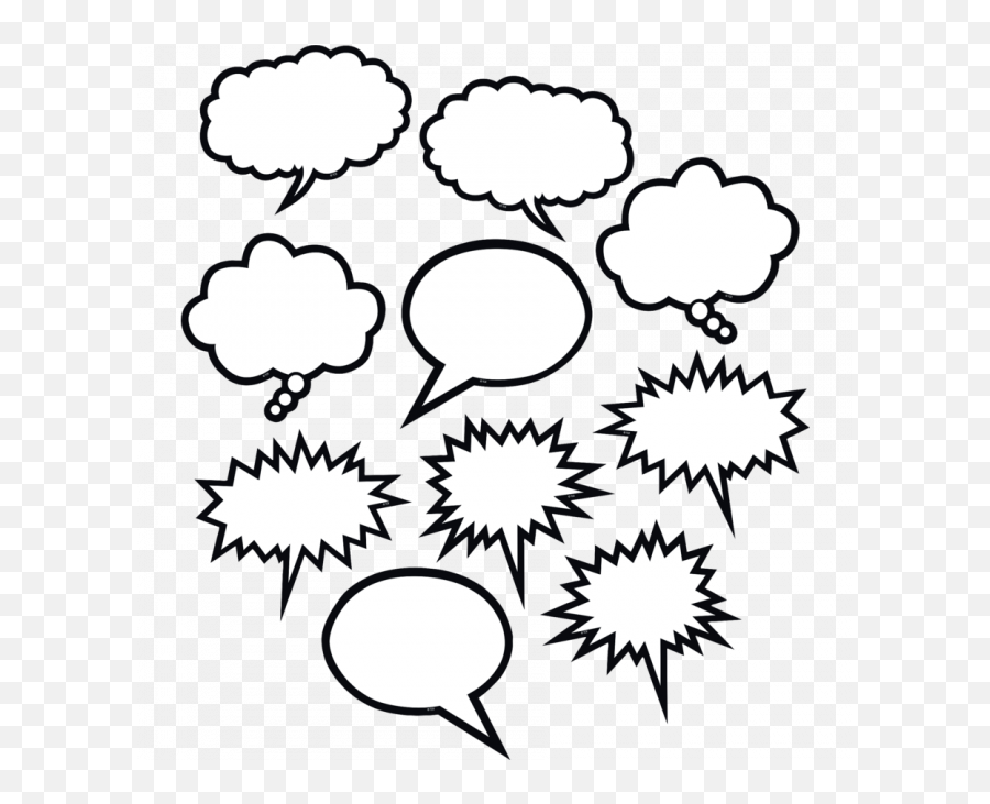 Black White Speech Thought Bubble Cut Out Cards - Speech Bubble Style Png Emoji,Thought Bubble Emoji
