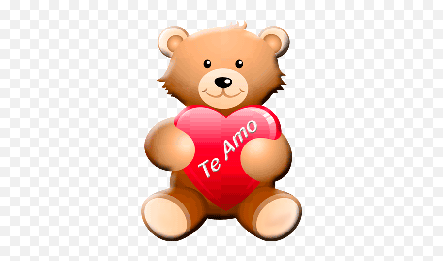 Amor Con Movimiento Con Frase Te Amo - Cartoon Bear With Heart Emoji,Te Amo Emoji