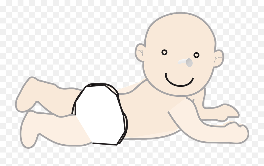 Baby Diaper Cute - Gambar Kartun Telanjang Emoji,Baby Crawling Emoji