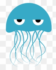 Jellyfish Clip Art - Blue Jellyfish Clipart Emoji,Jellyfish Emoticon