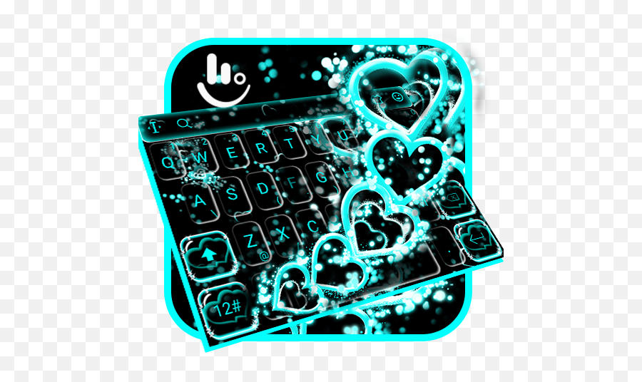 App Insights Sparkling Cyan Heart Keyboard Theme Apptopia - Graphic Design Emoji,Pho Emoji
