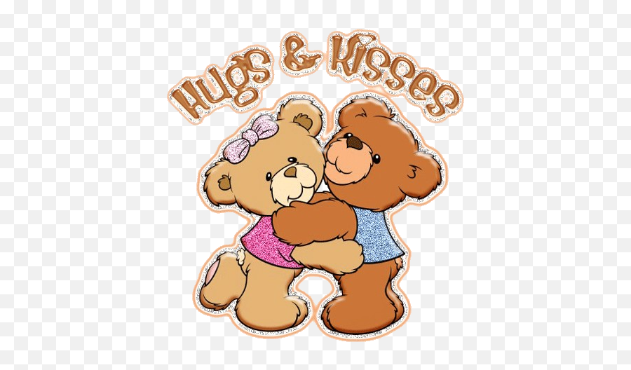 Hugging Bear Hug Clipart - Hugs And Kisses With Bears Emoji,Bear Hug Emoji