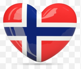 Norwegian Flag Heart - Transparent Emoji