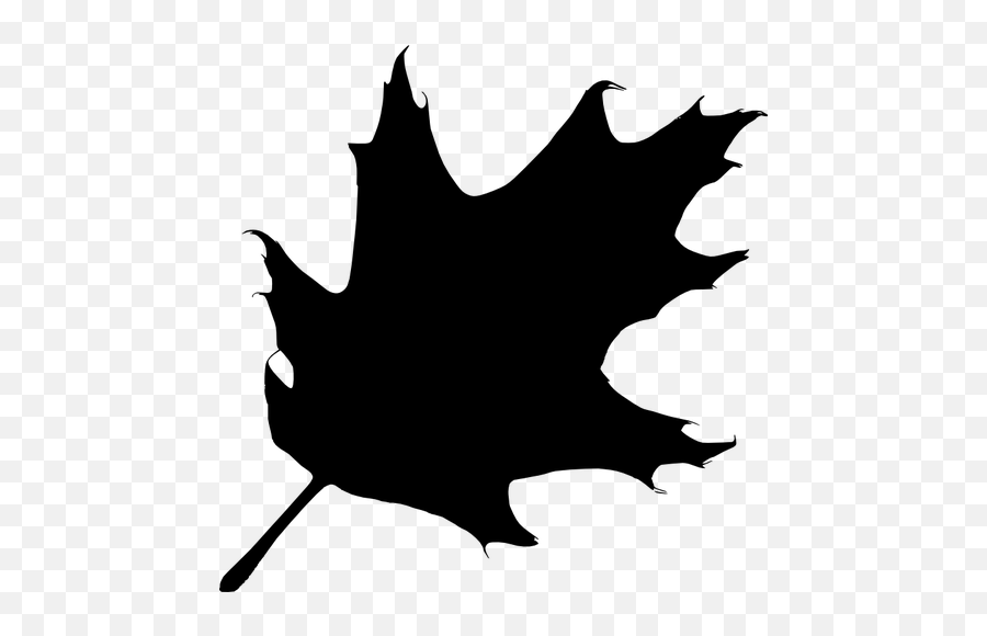 Silhouette Vector Illustration Of Oak - Clip Art Black Leaf Emoji,Magnifying Glass Fish Emoji