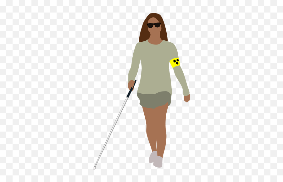 Vector Image Of A Blind Woman Walking - Clip Art Blind Person Emoji,Pole Dancing Emoji