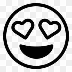 Heart Eyes Emoji Rubber Stamp - Black And White Love Emoji,Eyes Emoji