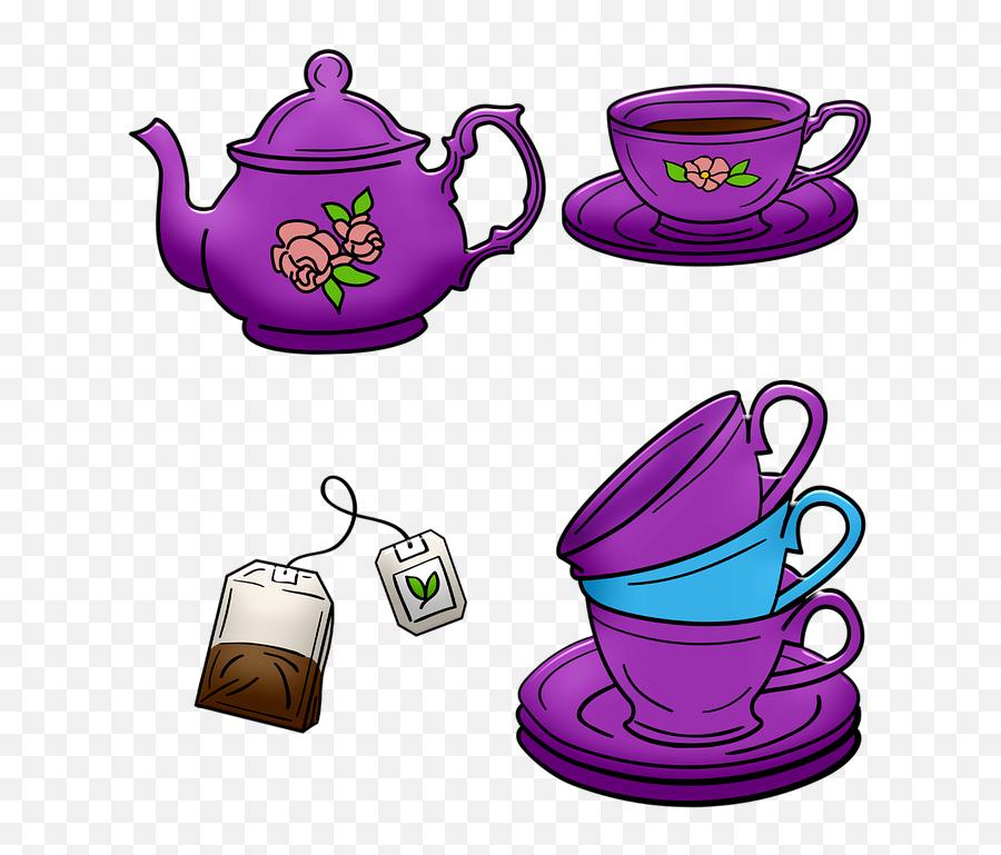 Tea Pot Cups Stacked - Teapot Emoji,Tea Bag Emoji