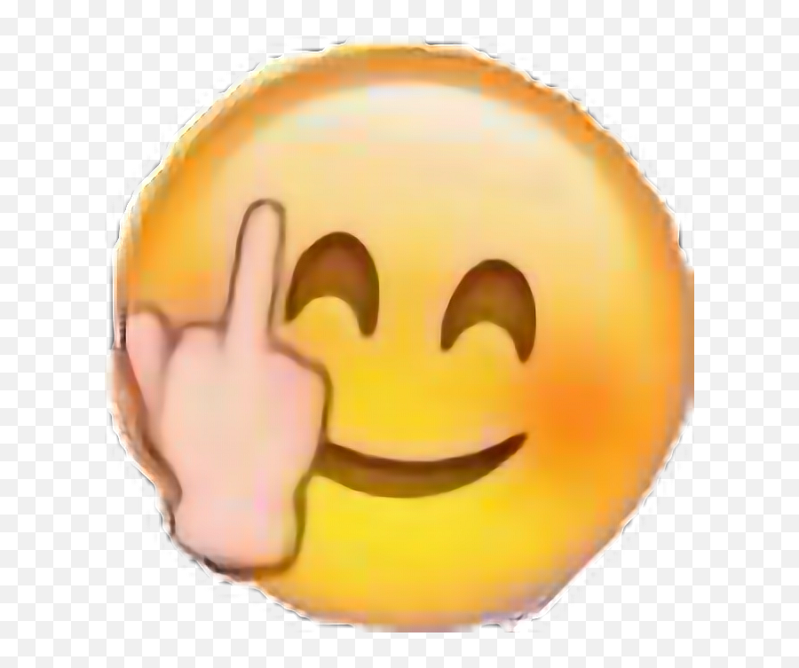 Ftestickers - Smiling Emoji Middle Finger,Funny Emoji Transparent