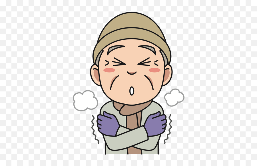 Freezing Man - Its Cold Clipart Emoji,Emoji Old Man Clock